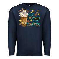 Navy half human half coffee Premium Sweatshirt - texasbilliewilder