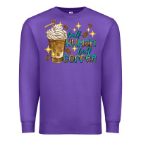 Purple half human half coffee Premium Sweatshirt - texasbilliewilder