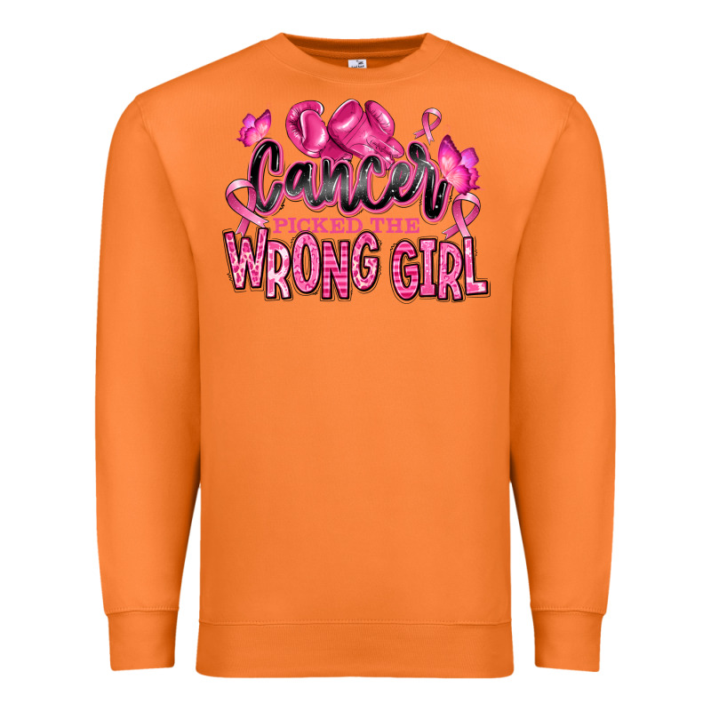 Cancer Picked The Wrong Girl Premium Sweatshirt by RanaPortraitStore | Teevron