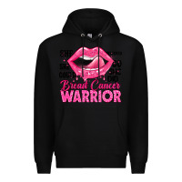 Black breast cancer warrior lips Premium Hoodie - JahusDesignShop