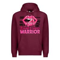 Burgundy breast cancer warrior lips Premium Hoodie - JahusDesignShop