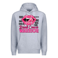 Heather Grey breast cancer warrior lips Premium Hoodie - JahusDesignShop
