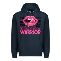Navy breast cancer warrior lips Premium Hoodie - JahusDesignShop