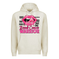 Oatmeal Heather breast cancer warrior lips Premium Hoodie - JahusDesignShop