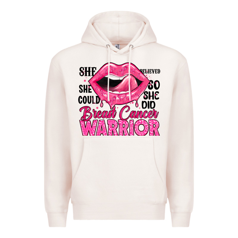 Breast Cancer Warrior Lips Premium Hoodie by JahusDesignShop | Teevron