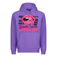 Purple breast cancer warrior lips Premium Hoodie - JahusDesignShop