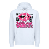White breast cancer warrior lips Premium Hoodie - JahusDesignShop