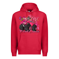 Cardinal crush breast cancer monster truck with dinosaur Premium Hoodie - JahusDesignShop