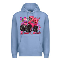 Colony Blue crush breast cancer monster truck with dinosaur Premium Hoodie - JahusDesignShop