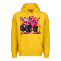 Lemon crush breast cancer monster truck with dinosaur Premium Hoodie - JahusDesignShop