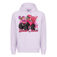Lilac crush breast cancer monster truck with dinosaur Premium Hoodie - JahusDesignShop