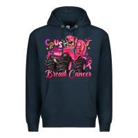 Navy crush breast cancer monster truck with dinosaur Premium Hoodie - JahusDesignShop