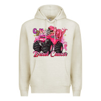 Oatmeal Heather crush breast cancer monster truck with dinosaur Premium Hoodie - JahusDesignShop