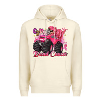 Sandshell crush breast cancer monster truck with dinosaur Premium Hoodie - JahusDesignShop