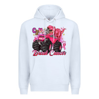White crush breast cancer monster truck with dinosaur Premium Hoodie - JahusDesignShop
