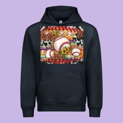 Baseball Leopard Cowhide Sunflower Urban Hoodie Designed By Jahusdesignshop