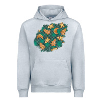 Heather Grey christmas gingerbread cookies patch Urban Hoodie - BundleAndBundleShop