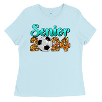 Baby Blue soccer senior 2024 Ladies Tee - BarkalooDesign