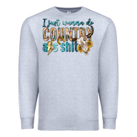 Heather Grey i just wanna do country Premium Sweatshirt - texasbilliewilder