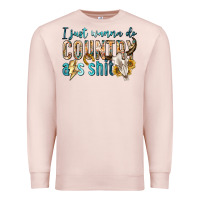 Pale Pink i just wanna do country Premium Sweatshirt - texasbilliewilder