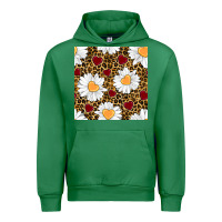 Emerald valentines day daisy and leopard seamless pattern Urban Hoodie - BundleAndBundleShop