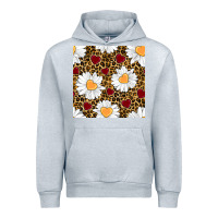 Heather Grey valentines day daisy and leopard seamless pattern Urban Hoodie - BundleAndBundleShop