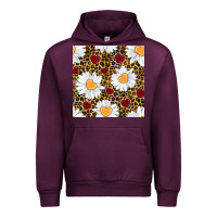 Mauve Wine valentines day daisy and leopard seamless pattern Urban Hoodie - BundleAndBundleShop