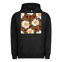 Pigment Black valentines day daisy and leopard seamless pattern Urban Hoodie - BundleAndBundleShop