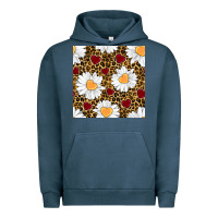 Pigment Midnight Navy valentines day daisy and leopard seamless pattern Urban Hoodie - BundleAndBundleShop