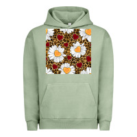 Pigment Oil Green valentines day daisy and leopard seamless pattern Urban Hoodie - BundleAndBundleShop