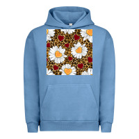 Pigment Pebble Blue valentines day daisy and leopard seamless pattern Urban Hoodie - BundleAndBundleShop