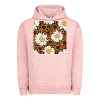 Pigment Salmon valentines day daisy and leopard seamless pattern Urban Hoodie - BundleAndBundleShop
