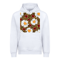 White valentines day daisy and leopard seamless pattern Urban Hoodie - BundleAndBundleShop
