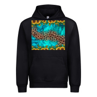 Black leopard turquoise sunflower Urban Hoodie - JahusDesignShop
