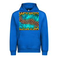 Cobalt leopard turquoise sunflower Urban Hoodie - JahusDesignShop