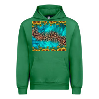 Emerald leopard turquoise sunflower Urban Hoodie - JahusDesignShop