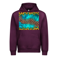 Mauve Wine leopard turquoise sunflower Urban Hoodie - JahusDesignShop
