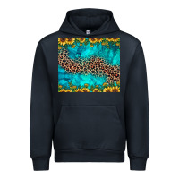 Navy leopard turquoise sunflower Urban Hoodie - JahusDesignShop
