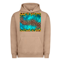 Pigment Burro leopard turquoise sunflower Urban Hoodie - JahusDesignShop