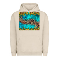 Pigment French Oak leopard turquoise sunflower Urban Hoodie - JahusDesignShop