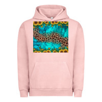 Pigment Salmon leopard turquoise sunflower Urban Hoodie - JahusDesignShop