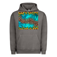 Pigment Tornado leopard turquoise sunflower Urban Hoodie - JahusDesignShop