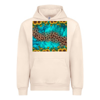Sandshell leopard turquoise sunflower Urban Hoodie - JahusDesignShop