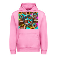 Fuchsia Pink football tie dye gemstone sunflower Urban Hoodie - JahusDesignShop