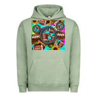 Pigment Oil Green football tie dye gemstone sunflower Urban Hoodie - JahusDesignShop