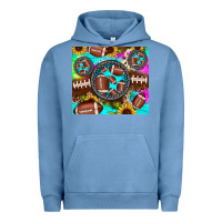 Pigment Pebble Blue football tie dye gemstone sunflower Urban Hoodie - JahusDesignShop