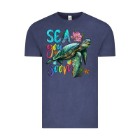 Vintage Denim sea you soon with sea turtle Vintage Tee - Artiststas
