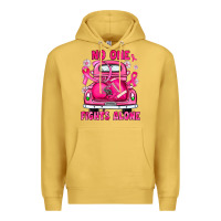 Antique Gold breast cancer no one fights alone truck football Premium Hoodie - JahusDesignShop
