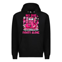 Black breast cancer no one fights alone truck football Premium Hoodie - JahusDesignShop