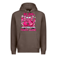 Coffee breast cancer no one fights alone truck football Premium Hoodie - JahusDesignShop